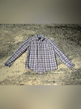 Gapkids size 8 Pink and Blue Plaid Button-Down Shirt